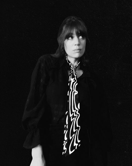 SWAG black silk lavallière scarf