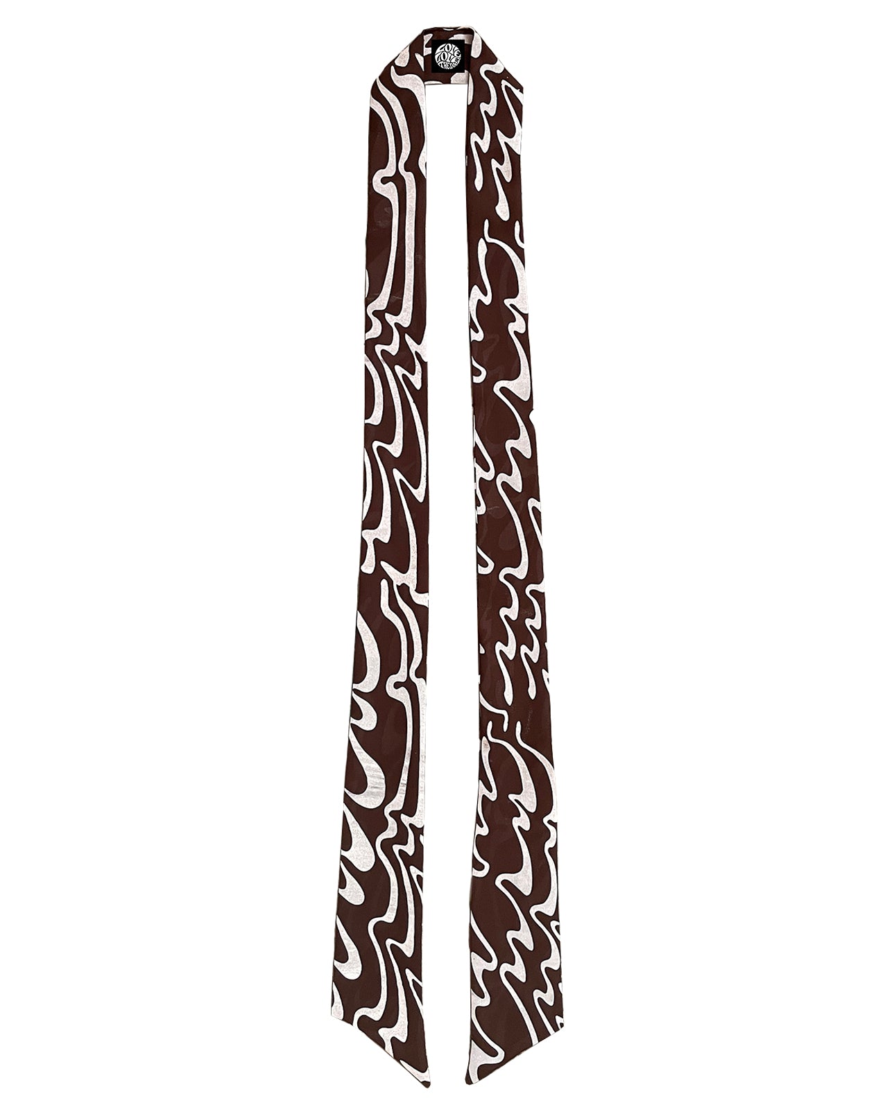 SWAG brown silk lavallière scarf