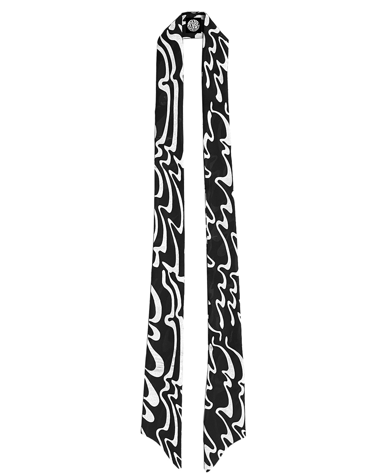 SWAG black silk lavallière scarf