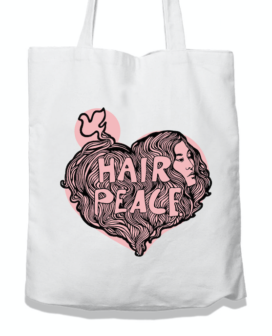 HAIR PEACE tote bag black or white