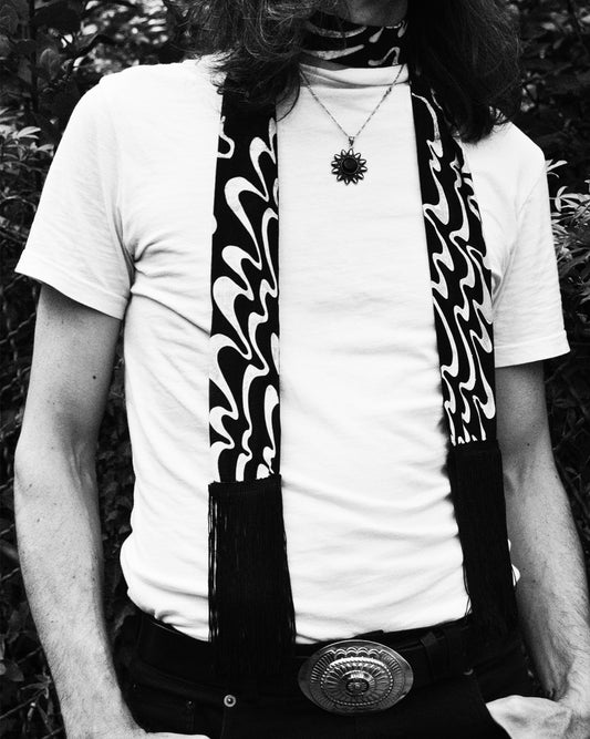 SWAG black fringe scarf