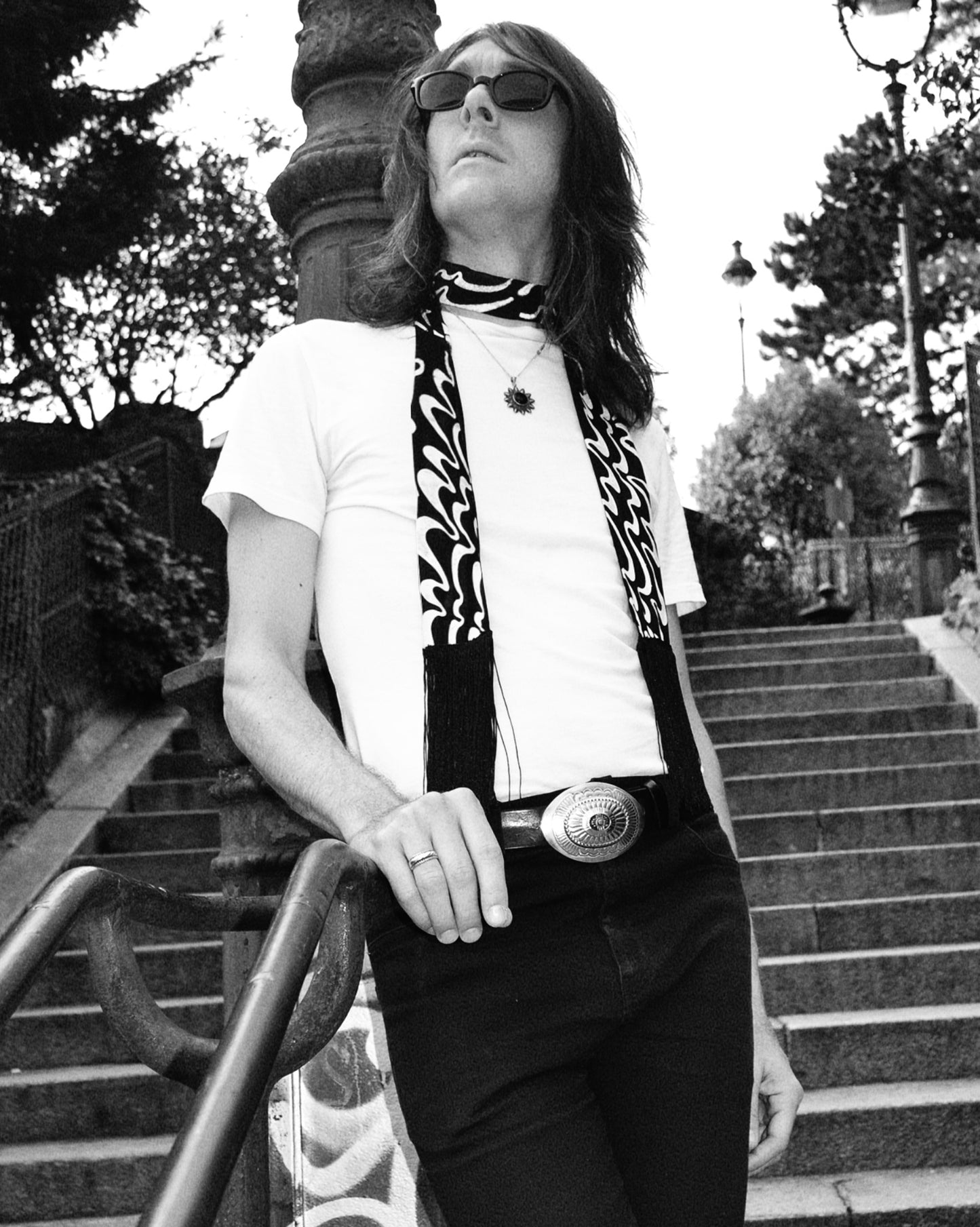 SWAG black fringe scarf
