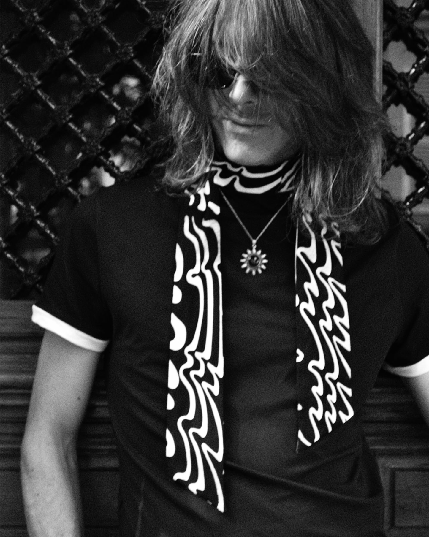 SWAG black silk lavallière scarf