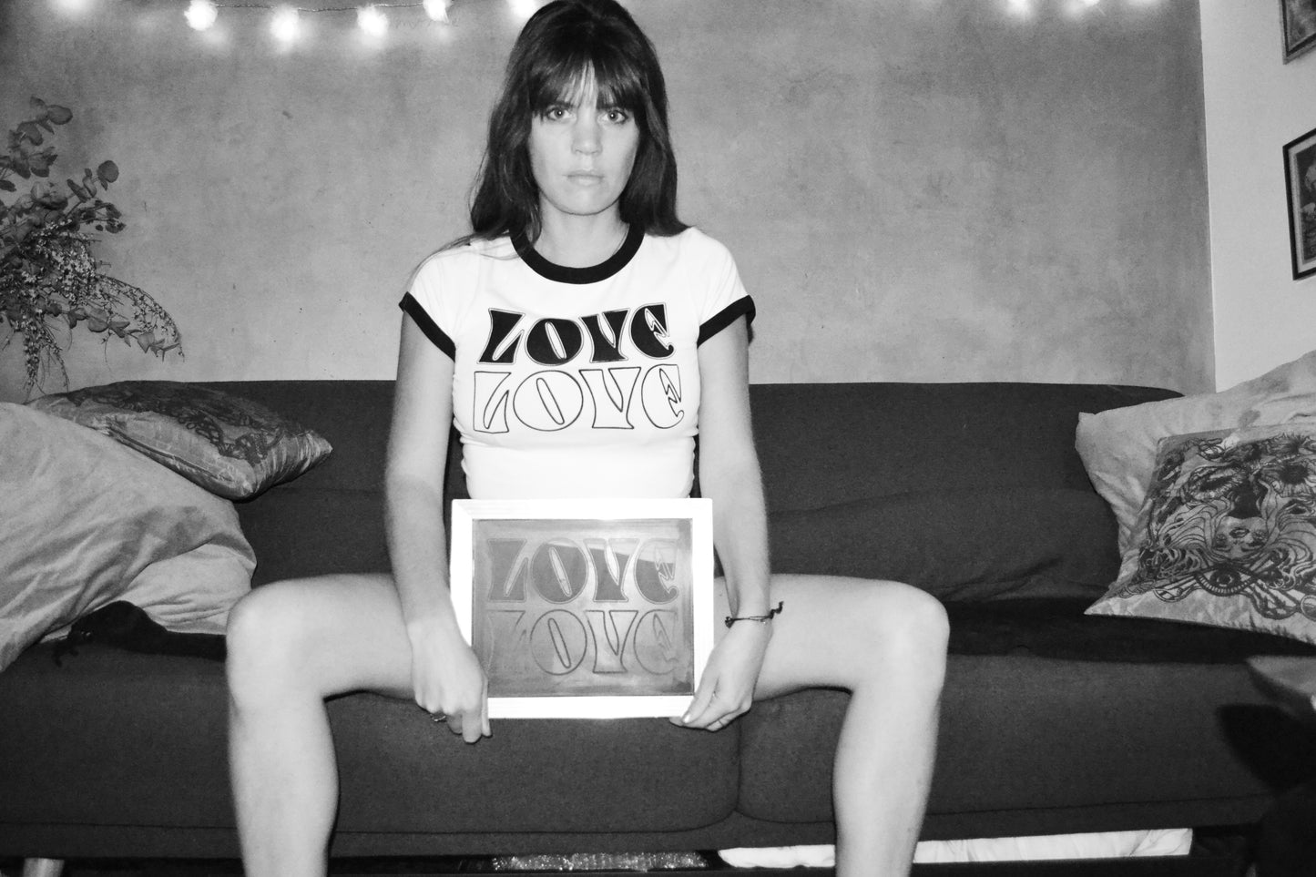Love Love woman fitted ringer tee