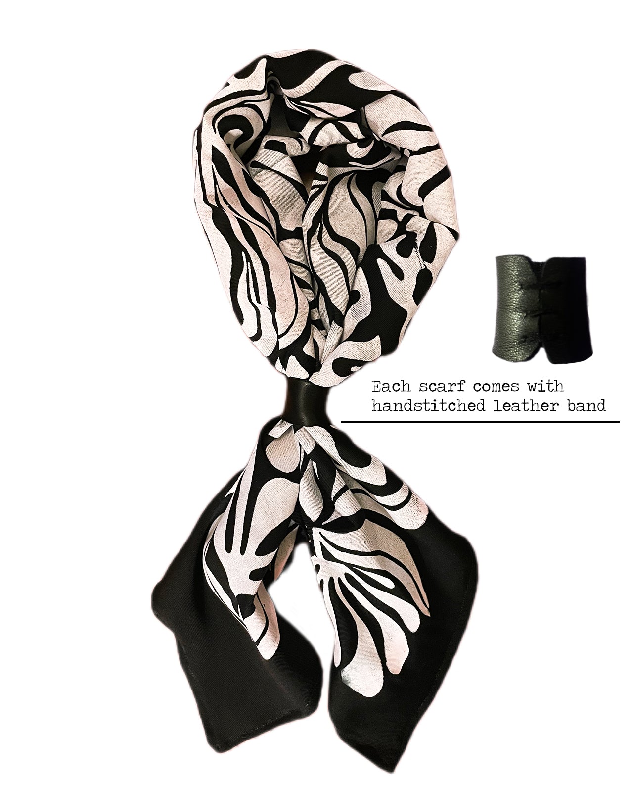 NOBODY'S PERFECT black square silk scarf