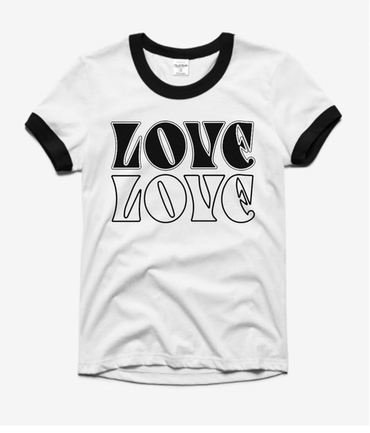Love Love woman fitted ringer tee